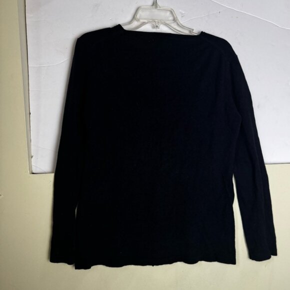 Laurel Silk Cashmere Cardigan Sweater Knit Round Neck Minimalist Top Button Up M - Picture 3 of 12